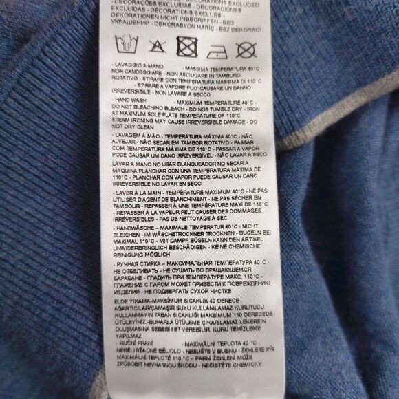 Armani Exchange Sweater Mens Large Heather Blue V-Neck Cotton Cashmere Pullover - Picture 8 of 9